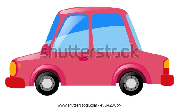 Pink Car On White Background Illustration Stock Vector (royalty Free 