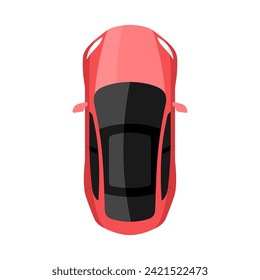 rosafarbene Auto-Draufsicht, Vektorgrafik
