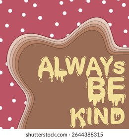 The pink card with bright spots has a text frame area as a wavy, brown-tone color.