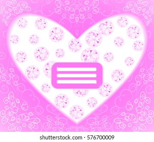 pink card decorated with diamonds and patterns