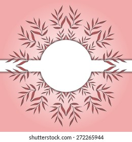 Pink card with leaves