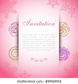 Pink card with paper web over sweet whipped creams