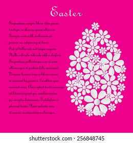 pink card with the text for Easter. vector