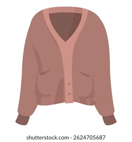 Pink cardigan with buttons and pockets, perfect for staying warm and stylish in cold weather