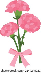 pink carnation flower illustration for korean parents' day and teacher's day
