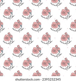 From Pink Carnation with Love Vector Pattern can be use for background and apparel design