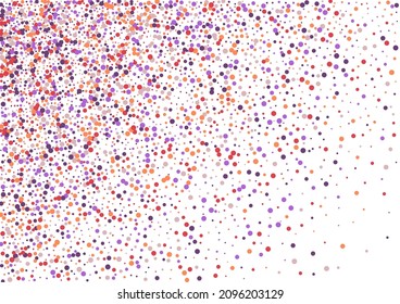 Pink Carnival Circle Illustration. Element Confetti Background. Orange Dot Spread Frame. Abstract Round Card.