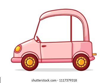 Pink cartoon car