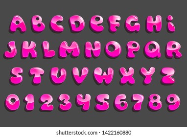 Pink Cartoon Fonts Volume Letters Latin Stock Vector (royalty Free 