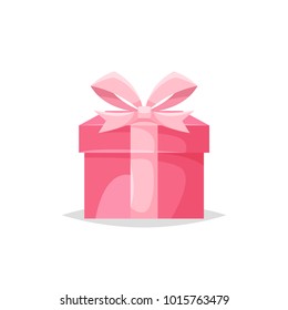 Pink Cartoon Gift Box Vector