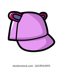 pink cartoon kids hat with right ear view