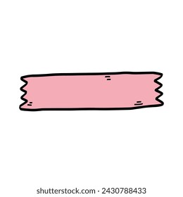 A pink cartoon tape ribbon with a glossy finish.