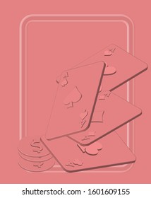 Pink casino vector illustration for design work