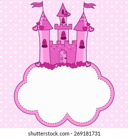 Pink Castle Princess On Cloud Stock Vector (Royalty Free) 269181731 ...