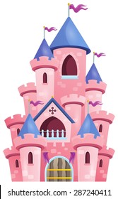 Pink castle theme image 1 - eps10 vector illustration.