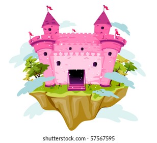 Pink Castle Vector Stock Vector (Royalty Free) 57567595 | Shutterstock