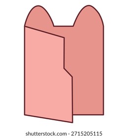 Icono de carpeta de contorno de oreja de gato rosa abrir el símbolo gráfico de documento de archivo