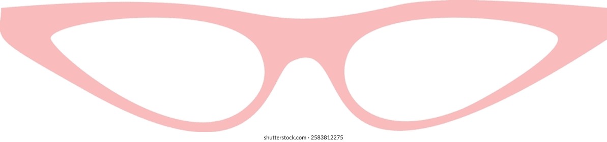 Pink cat eye glasses isolated on a white background represent fashion, style, and modern eyewear trends, adding a touch of elegance and sophistication