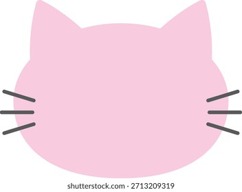 Pink cat face frame illustration