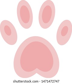 Pink cat footprint. Vector illustration that can be used as an icon.