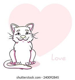 pink cat lover vector illustration 