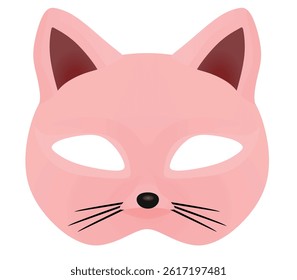 Pink  cat mask. vector illustration