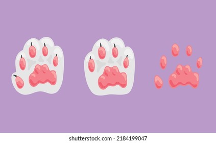 Pink Cat paw on sweet cute illustrations