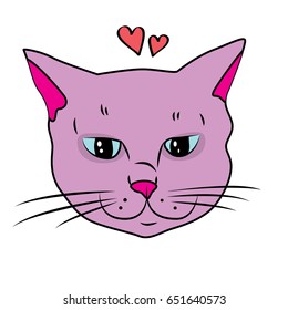 Pink cat vector
