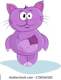 pink cat vector illustration, children's toy