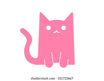 Pink cat. Vector illustration Eps 10.
