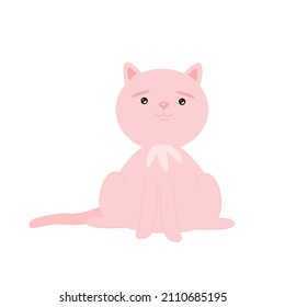 Gato rosado. Metas de ilustraciones vectoriales.