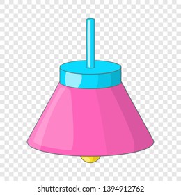 Pink ceiling lamp icon. Cartoon illustration of lamp vector icon for web design