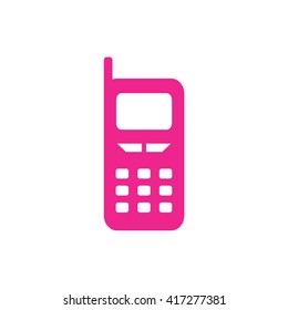 Pink cellphone icon vector illustration