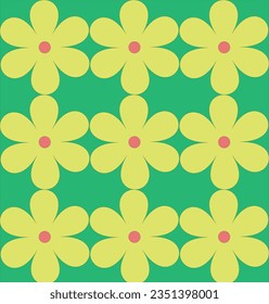 
Pink Center Yellow Flower Pattern
