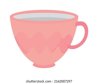 pink ceramic cup icon isolated
