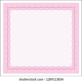 Pink Certificate. With background. Customizable, Easy to edit and change colors. Nice design. 