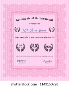 Pink Certificate. Customizable, Easy to edit and change colors. Easy to print. Artistry design. 
