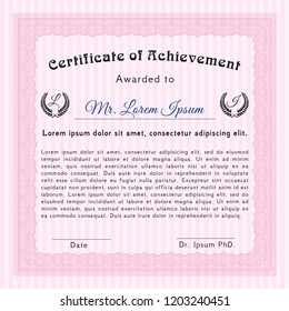 Pink Certificate template. Customizable, Easy to edit and change colors. With quality background. Perfect design. 