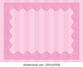 Pink Certificate template or diploma template. Easy to print. Elegant design. Vector illustration. 