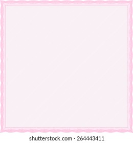 Plantilla de certificado rosa. Aislado