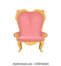 Pink chair on white background. Vector illustration.