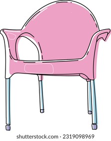 Pink Chair-vector art-sketch-offset-for office, dining space, balcony, dressing room, reception area, girls room, 