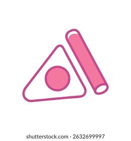 Pink chalk icon isolated on White Background vector illustration