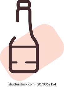 Pink champagne, illustration, vector, on a white background.