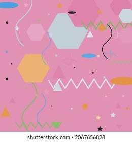 Pink Chaos Polygon Ornamental Fabrics. Black Calm Silver Blue Vector Background. Zigzag Green Lines Pastel Modern Hipster Background. Triangle Oval Shadows Orange Grey Geometrical Modern Design.