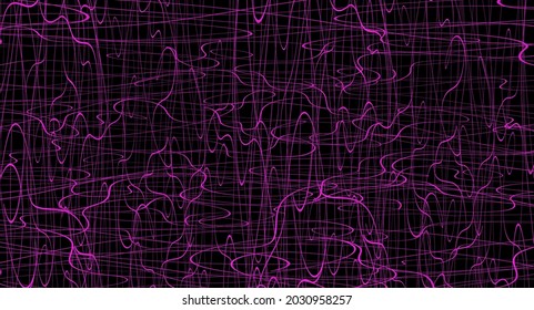 Pink chaotic lines background. Hand drawn lines. Tangled chaotic pattern. Vector illustration.