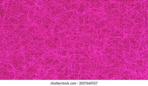 Pink chaotic lines background. Hand drawn lines. Tangled chaotic pattern. Vector illustration.