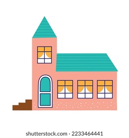 pink chapel building style icon