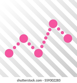 Pink Chart toolbar pictogram. Vector pictograph style is a flat symbol on diagonal hatch transparent background.