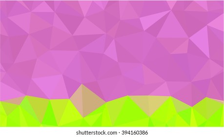 Pink chartreuse color low poly background